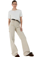 GD Cotton and gold lurex T-shirt - MAVIE - Ecru