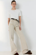 GD Linen T-shirt with embroidery - MAEVANELLE - Ecru