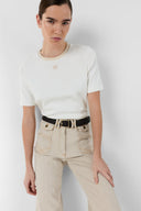 GD Cotton and gold lurex T-shirt - MAVIE - Ecru