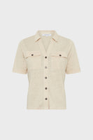 GD Buttoned linen polo shirt - MOANA - Natural