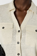 GD Buttoned linen polo shirt - MOANA - Natural