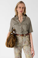 GD Buttoned linen polo shirt - MOANA - green