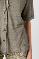 GD Buttoned linen polo shirt - MOANA - green