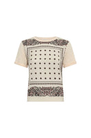 GD Two-material scarf-inspired T-shirt - MANOLIA - Natural