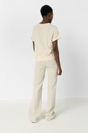GD Two-material scarf-inspired T-shirt - MANOLIA - Natural