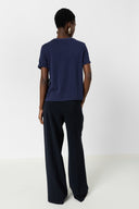 GD Two-material scarf-inspired T-shirt - MANOLIA - Navy