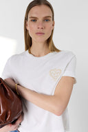GD Cotton T-shirt with embroidered coat-of-arms - MELIA - White
