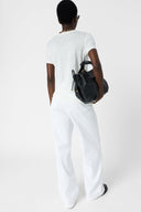 GD V-neck linen T-shirt with lurex - MIRANA - White