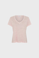 V-neck linen T-shirt with lurex - MIRANA - 4401T4