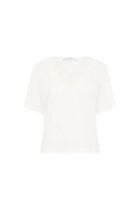 GD Linen T-shirt with embroidery - MAEVANELLE - Ecru
