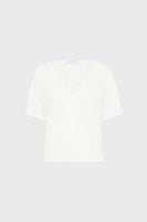 GD Linen T-shirt with embroidery - MAEVANELLE - Ecru