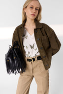 Butterfly T-Shirt In Linen And Cotton - Makeda