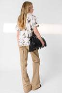 Butterfly T-Shirt In Linen And Cotton - Makeda
