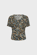Floral V-Neck T-Shirt - Malinae