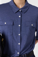 GD Buttoned polo shirt - MYLA - Indigo