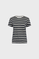 GD Striped T-shirt in linen and lurex - MELLINA - Navy