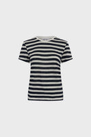 GD Striped T-shirt in linen and lurex - MELLINA - Navy