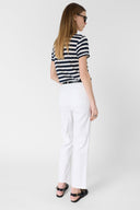 GD Striped T-shirt in linen and lurex - MELLINA - Navy