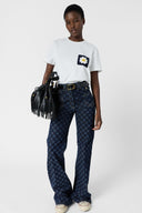 GD Embroidered daisy T-shirt - MELVINE - Ecru