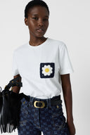 GD Embroidered daisy T-shirt - MELVINE - Ecru