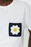 GD Embroidered daisy T-shirt - MELVINE - Ecru