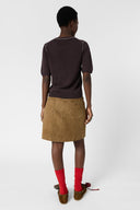 GD Round neck sweater in linen blend - LOUMIA - Brown
