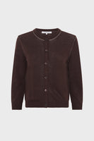 GD Linen blend cardigan - LORYS - Brown
