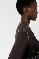 GD Linen blend cardigan - LORYS - Brown