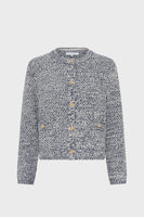 GD Mottled cardigan with golden buttons - LEORA - Navy