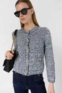 GD Mottled cardigan with golden buttons - LEORA - Navy