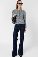 GD Mottled cardigan with golden buttons - LEORA - Navy