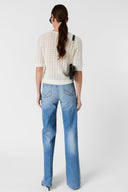 Short-Sleeved Crochet Sweater - Lazare
