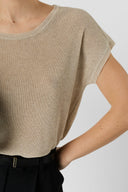 Round Neck Iridescent Knit Sweater - Lixia