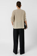 Iridescent Knit Natural Cardigan - Lorina