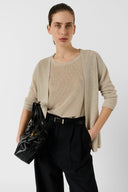 Iridescent Knit Natural Cardigan - Lorina