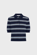 Striped Short-Sleeved Polo Shirt - Leila