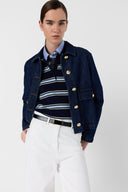 Striped Short-Sleeved Polo Shirt - Leila