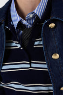 Striped Short-Sleeved Polo Shirt - Leila