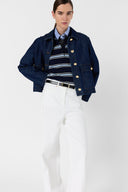 Striped Short-Sleeved Polo Shirt - Leila