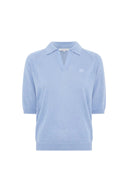 GD Striped linen mix loose sweater - LEVIA - Bluesky