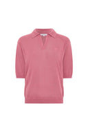 GD Linen-mix polo shirt - LOULA - Rosewood