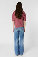 GD Linen-mix polo shirt - LOULA - Rosewood