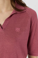 GD Linen-mix polo shirt - LOULA - Rosewood