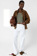 GD Loose fitV-neck linen sweater - LYLOU - green