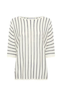 GD Striped fine-knit sweater - LYSIA - Navy