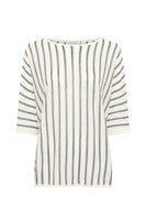 GD Striped fine-knit sweater - LYSIA - Navy