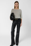 GD Striped fine-knit sweater - LYSIA - Navy
