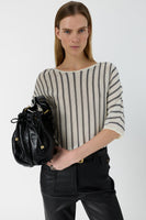 GD Striped fine-knit sweater - LYSIA - Navy