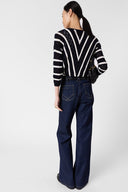 Contrasting Striped Crochet Sweater - Loretta