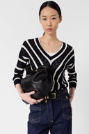 Contrasting Striped Crochet Sweater - Loretta